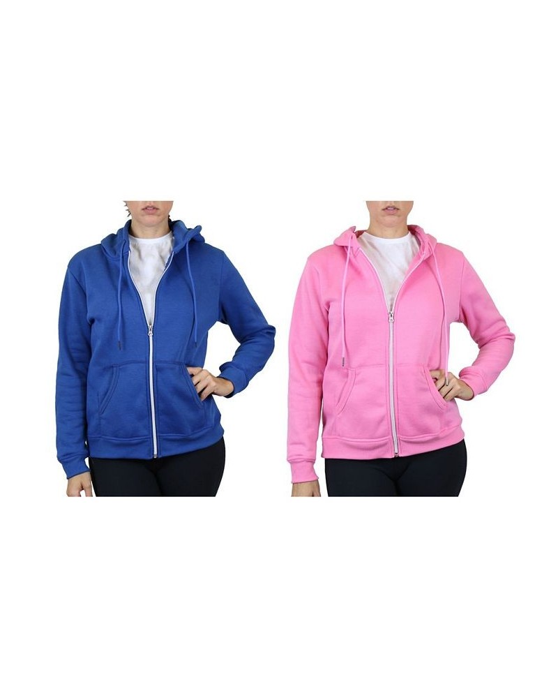 Women's Fleece Lined Zip Hoodie Pack of 2 Medium Blue Pink $30.60 Sweatshirts