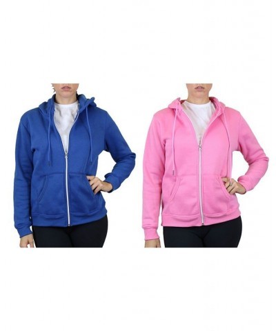 Women's Fleece Lined Zip Hoodie Pack of 2 Medium Blue Pink $30.60 Sweatshirts