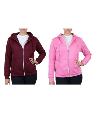 Women's Fleece Lined Zip Hoodie Pack of 2 Medium Blue Pink $30.60 Sweatshirts