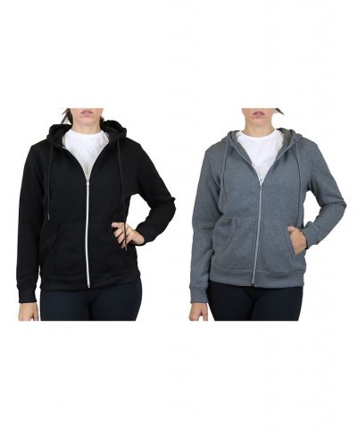 Women's Fleece Lined Zip Hoodie Pack of 2 Medium Blue Pink $30.60 Sweatshirts