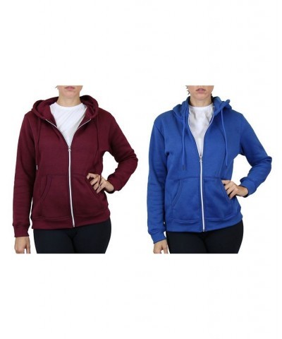 Women's Fleece Lined Zip Hoodie Pack of 2 Medium Blue Pink $30.60 Sweatshirts