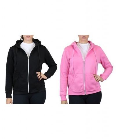 Women's Fleece Lined Zip Hoodie Pack of 2 Medium Blue Pink $30.60 Sweatshirts