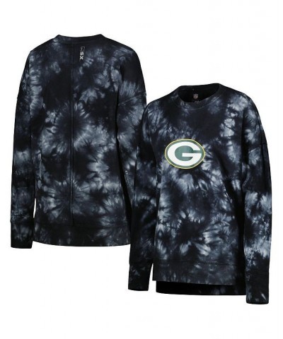 Women's Black Green Bay Packers Bailey Tie-Dye Tri-Blend Pullover Sweatshirt Black $44.27 Sweatshirts