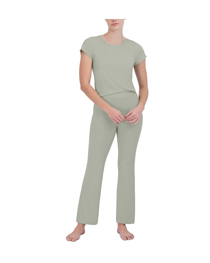 Women's Ribbed Short-Sleeve Baby Sleep Tee Green $14.85 Sleepwear