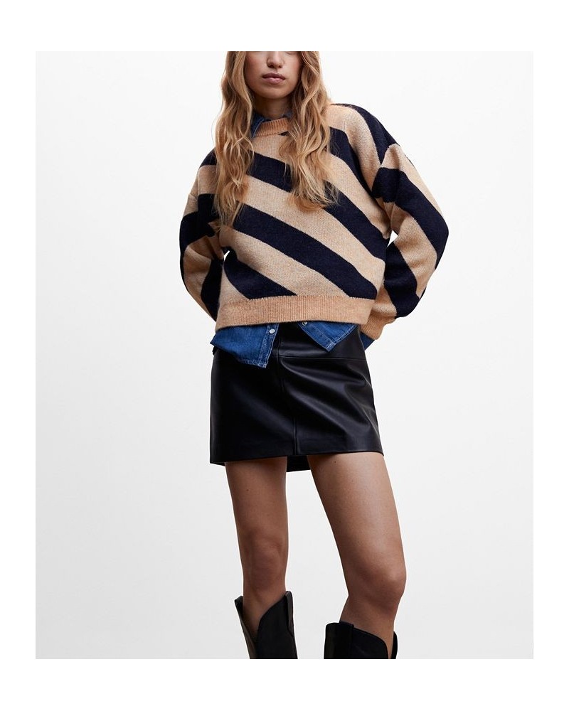 Women's Striped Sweater Brown $32.20 Sweaters