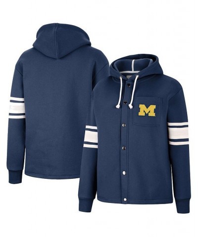 Women's Navy Michigan Wolverines Mia Striped Full-Snap Hoodie Jacket Navy $39.77 Jackets