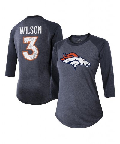 Women's Threads Russell Wilson Navy Denver Broncos Name & Number Raglan 3/4 Sleeve T-shirt Navy $30.00 Tops