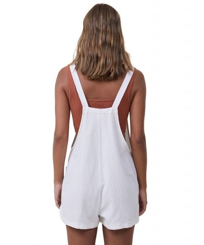 Women's Naomi Utility Sleeveless Romper Shorts White $28.49 Shorts