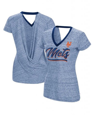 Women's Royal New York Mets Halftime Back Wrap Top V-Neck T-shirt Royal $22.00 Tops