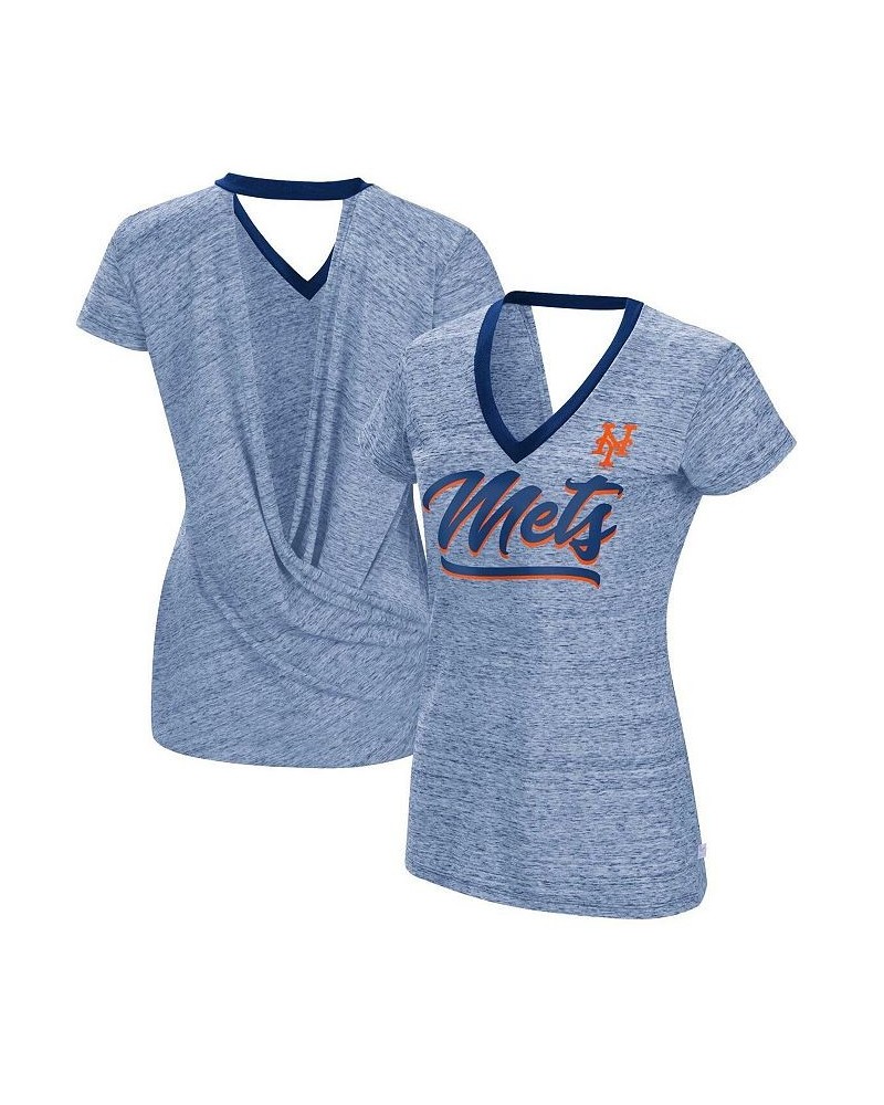 Women's Royal New York Mets Halftime Back Wrap Top V-Neck T-shirt Royal $22.00 Tops