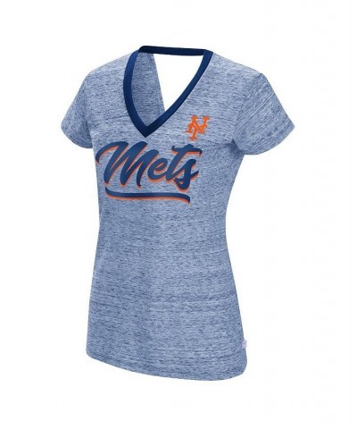 Women's Royal New York Mets Halftime Back Wrap Top V-Neck T-shirt Royal $22.00 Tops