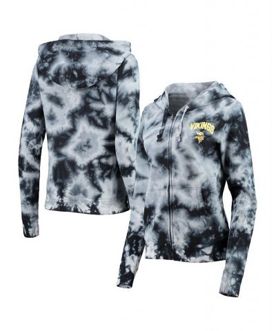 Women's Black Minnesota Vikings Tie-Dye Fleece Full-Zip Hoodie Black $32.80 Sweatshirts