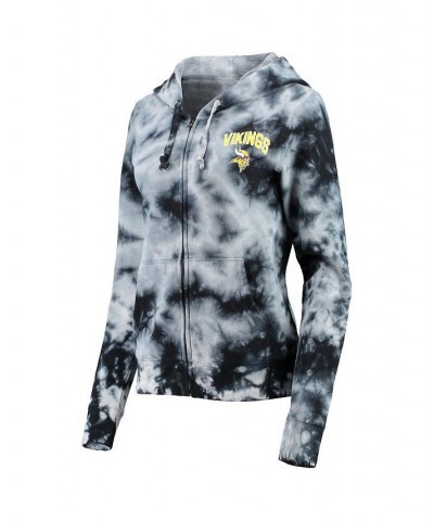 Women's Black Minnesota Vikings Tie-Dye Fleece Full-Zip Hoodie Black $32.80 Sweatshirts