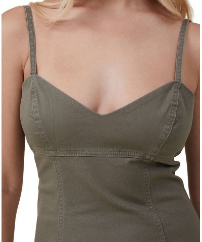 Women's Tyler Utility Dress Khaki Green $36.39 Dresses