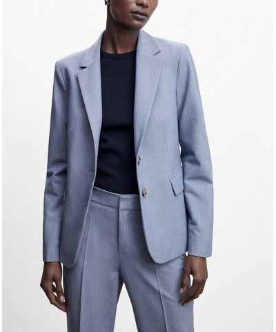 Women's Peak Lapel Suit Blazer Blue $52.80 Jackets