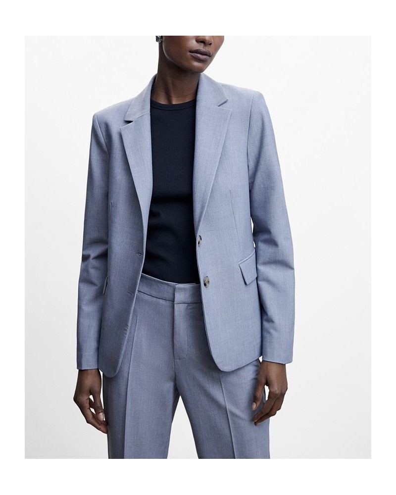 Women's Peak Lapel Suit Blazer Blue $52.80 Jackets