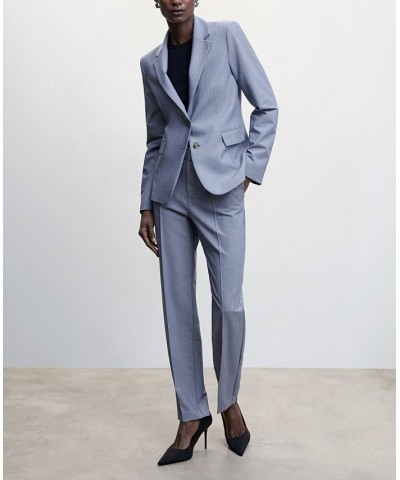 Women's Peak Lapel Suit Blazer Blue $52.80 Jackets