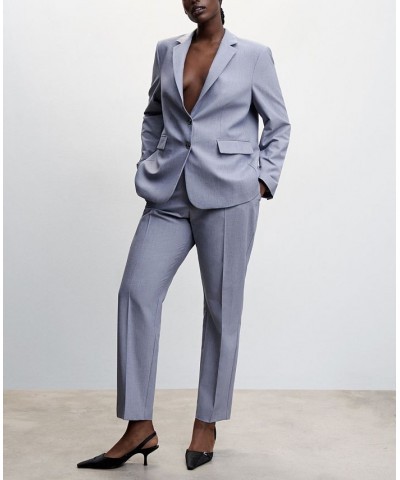 Women's Peak Lapel Suit Blazer Blue $52.80 Jackets