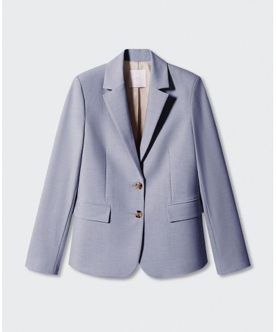 Women's Peak Lapel Suit Blazer Blue $52.80 Jackets