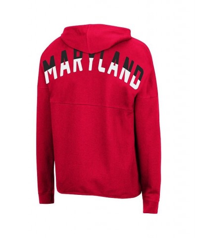 Women's Red Maryland Terrapins Two-Hit Full-Zip Hoodie Red $29.25 Sweatshirts