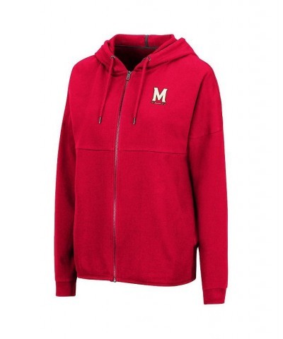 Women's Red Maryland Terrapins Two-Hit Full-Zip Hoodie Red $29.25 Sweatshirts