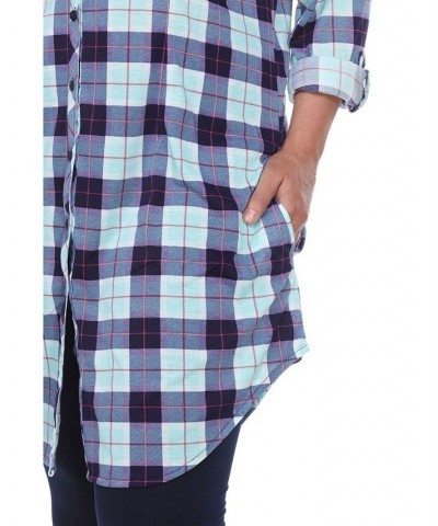 Plus Piper Stretchy Plaid Tunic Orange $30.38 Tops