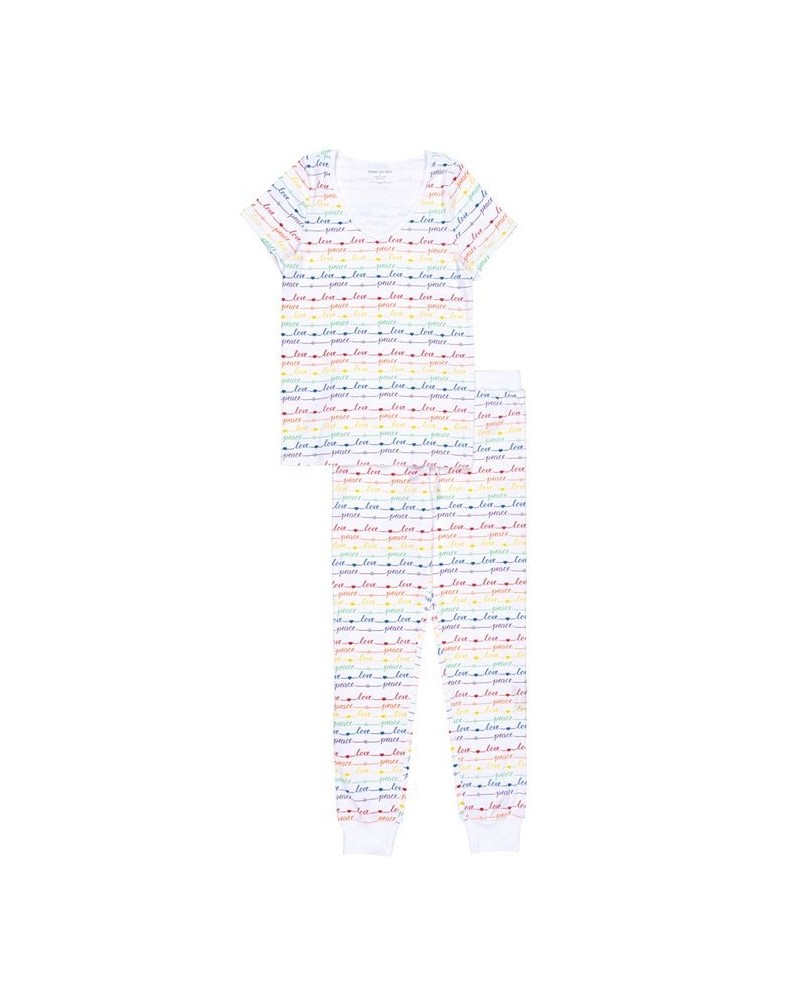 Peace And Love Women's 2-Piece Pajama Set White $24.75 Sleepwear