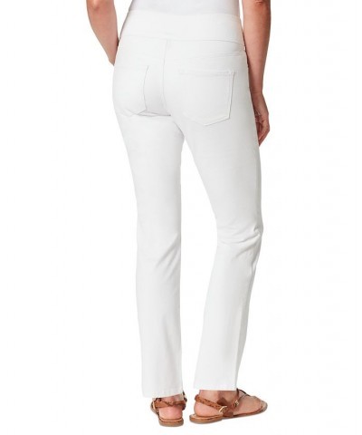 Women's Amanda Pull-On Slim-Straight Jeans Vintage White $17.09 Jeans