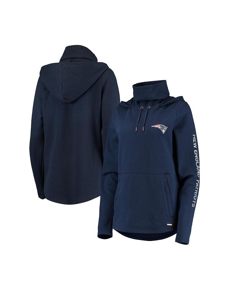 Women's Navy New England Patriots Amelia Turtleneck Pullover Hoodie Navy $34.85 Sweatshirts