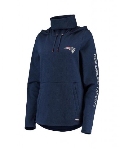 Women's Navy New England Patriots Amelia Turtleneck Pullover Hoodie Navy $34.85 Sweatshirts