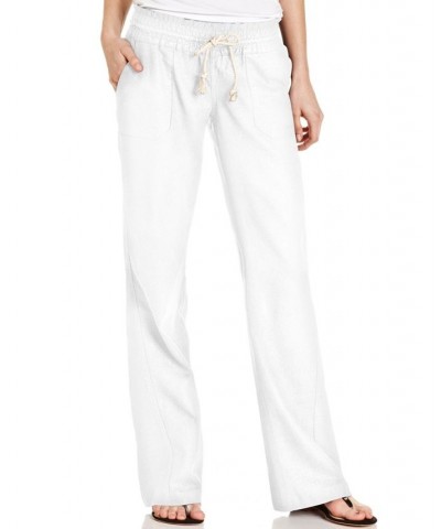 Juniors' Oceanside Wide-Leg Drawstring Pants White $32.40 Pants