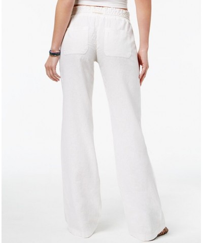 Juniors' Oceanside Wide-Leg Drawstring Pants White $32.40 Pants