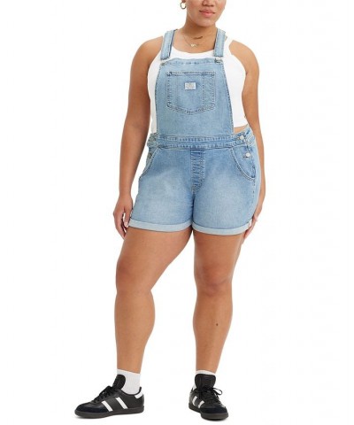 Trendy Plus Size Adjustable-Strap Shortalls In The Field $36.00 Shorts