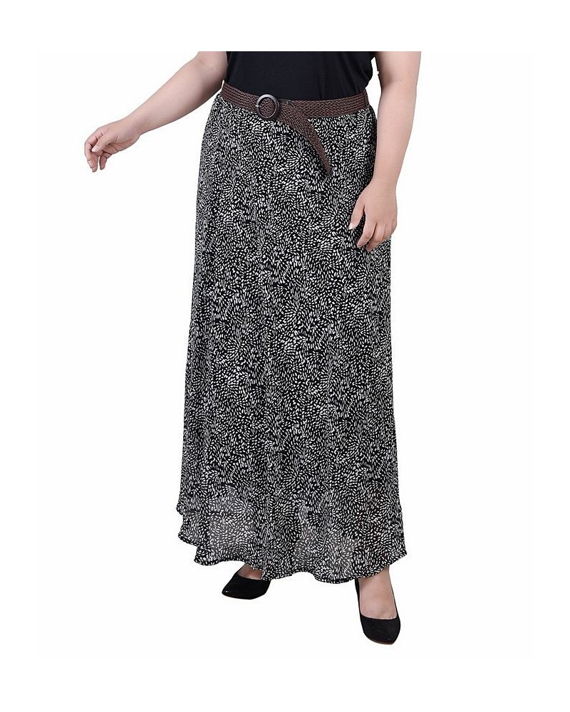 Plus Size Chiffon Maxi Skirt Black White Sparkle $17.04 Skirts