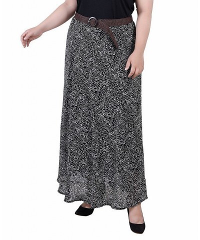 Plus Size Chiffon Maxi Skirt Black White Sparkle $17.04 Skirts