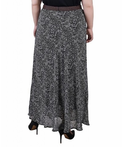 Plus Size Chiffon Maxi Skirt Black White Sparkle $17.04 Skirts