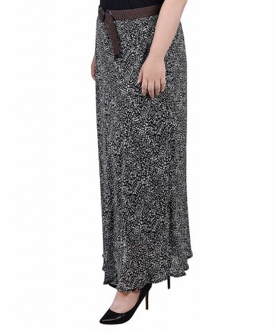 Plus Size Chiffon Maxi Skirt Black White Sparkle $17.04 Skirts