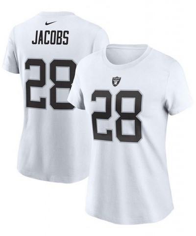 Women's Josh Jacobs White Las Vegas Raiders Name Number T-shirt White $25.00 Tops