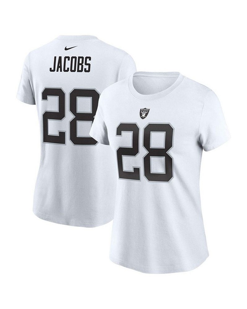 Women's Josh Jacobs White Las Vegas Raiders Name Number T-shirt White $25.00 Tops