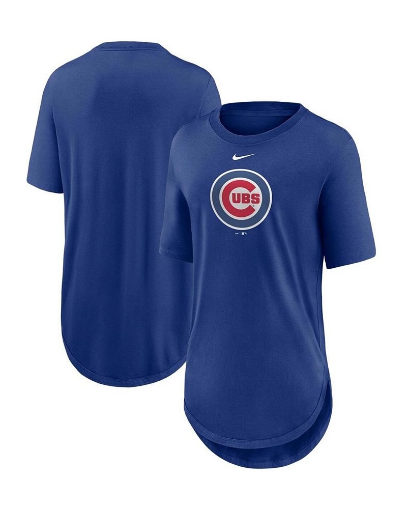 Women's Royal Chicago Cubs Mascot Outline Weekend Tri-Blend T-shirt Royal $23.84 Tops