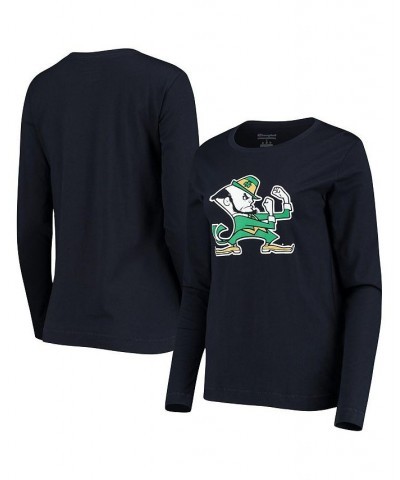 Women's Navy Notre Dame Fighting Irish University Primary Team Logo Long Sleeve T-shirt Navy $23.99 Tops