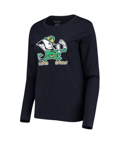 Women's Navy Notre Dame Fighting Irish University Primary Team Logo Long Sleeve T-shirt Navy $23.99 Tops