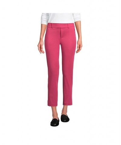 Women's Petite Lands' End Flex Mid Rise Pull On Crop Pants Purple $35.98 Pants