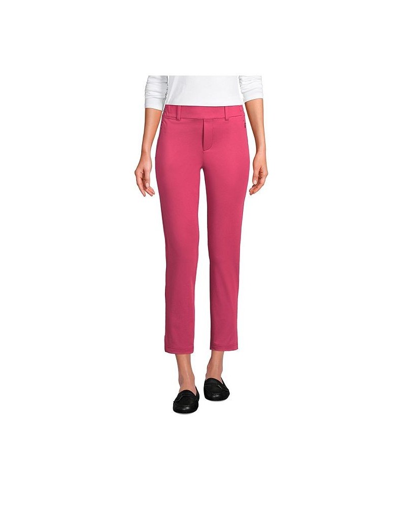 Women's Petite Lands' End Flex Mid Rise Pull On Crop Pants Purple $35.98 Pants