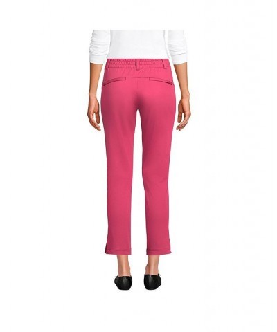 Women's Petite Lands' End Flex Mid Rise Pull On Crop Pants Purple $35.98 Pants