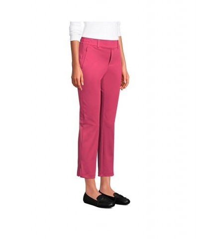 Women's Petite Lands' End Flex Mid Rise Pull On Crop Pants Purple $35.98 Pants