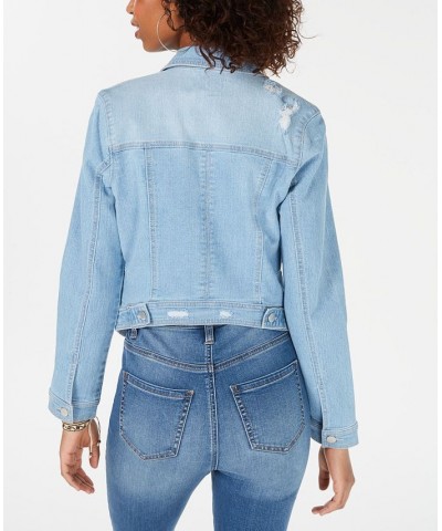 Juniors' Distressed Jean Jacket Light Wash $17.60 Jackets