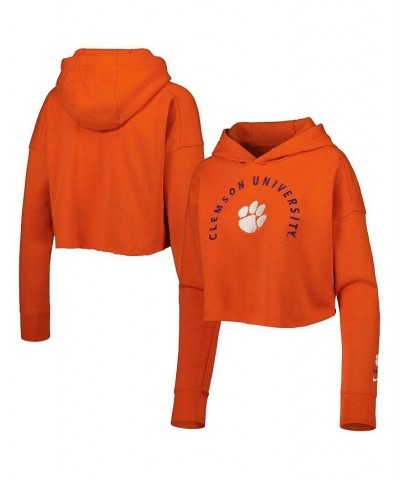 Women's Orange Clemson Tigers 2-Hit Cropped Pullover Hoodie Orange $38.22 Sweatshirts