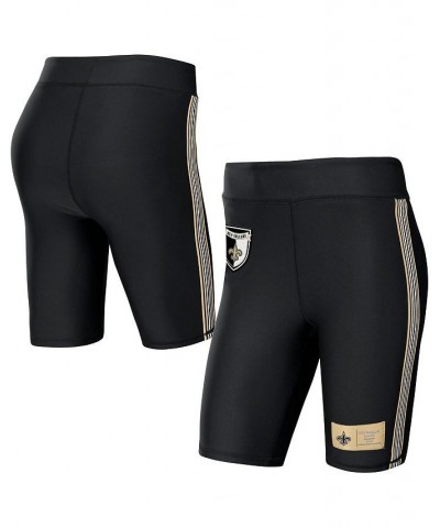 Women's Black New Orleans Saints Biker Shorts Black $22.36 Shorts