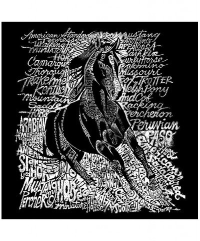 Women's Premium Word Art Flowy Tank Top- Popular Horse Breeds Black $17.50 Tops